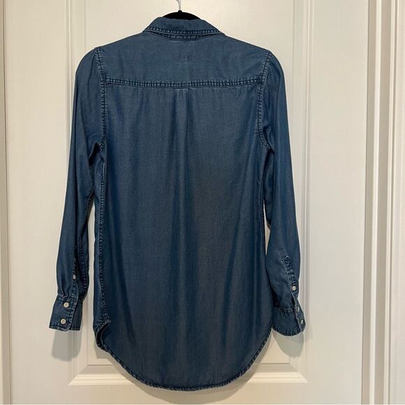 a new day Women's Chambray Popover Shirt Size Small 100% Lyocell Tunic Length - Picture 8 of 11